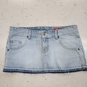 Vintage Express X2 Denim Laboratory Ultra Micro Mini Skirt Women's Size 12 Y2K
